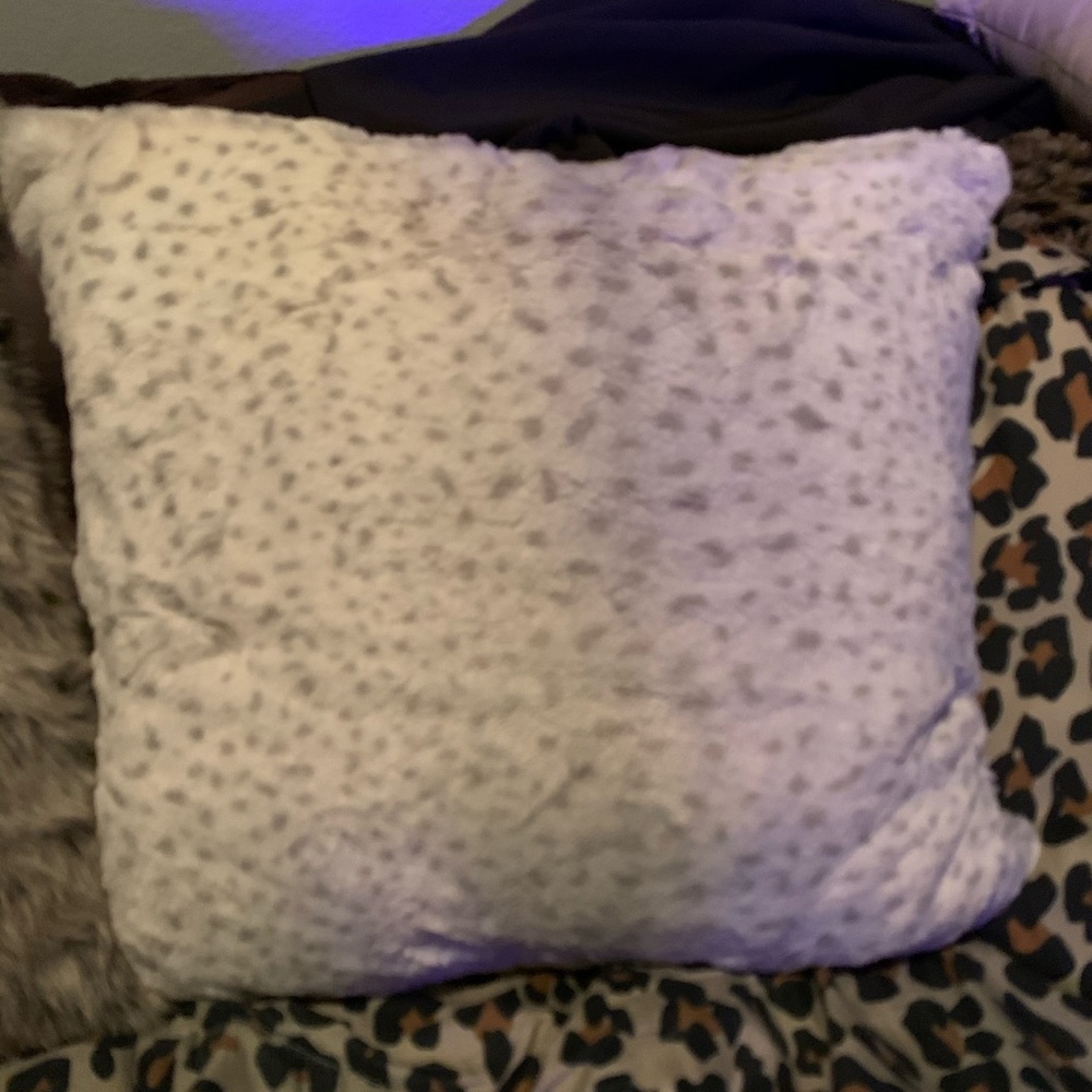 SOLD!!! White Cheetah Plush Pillow